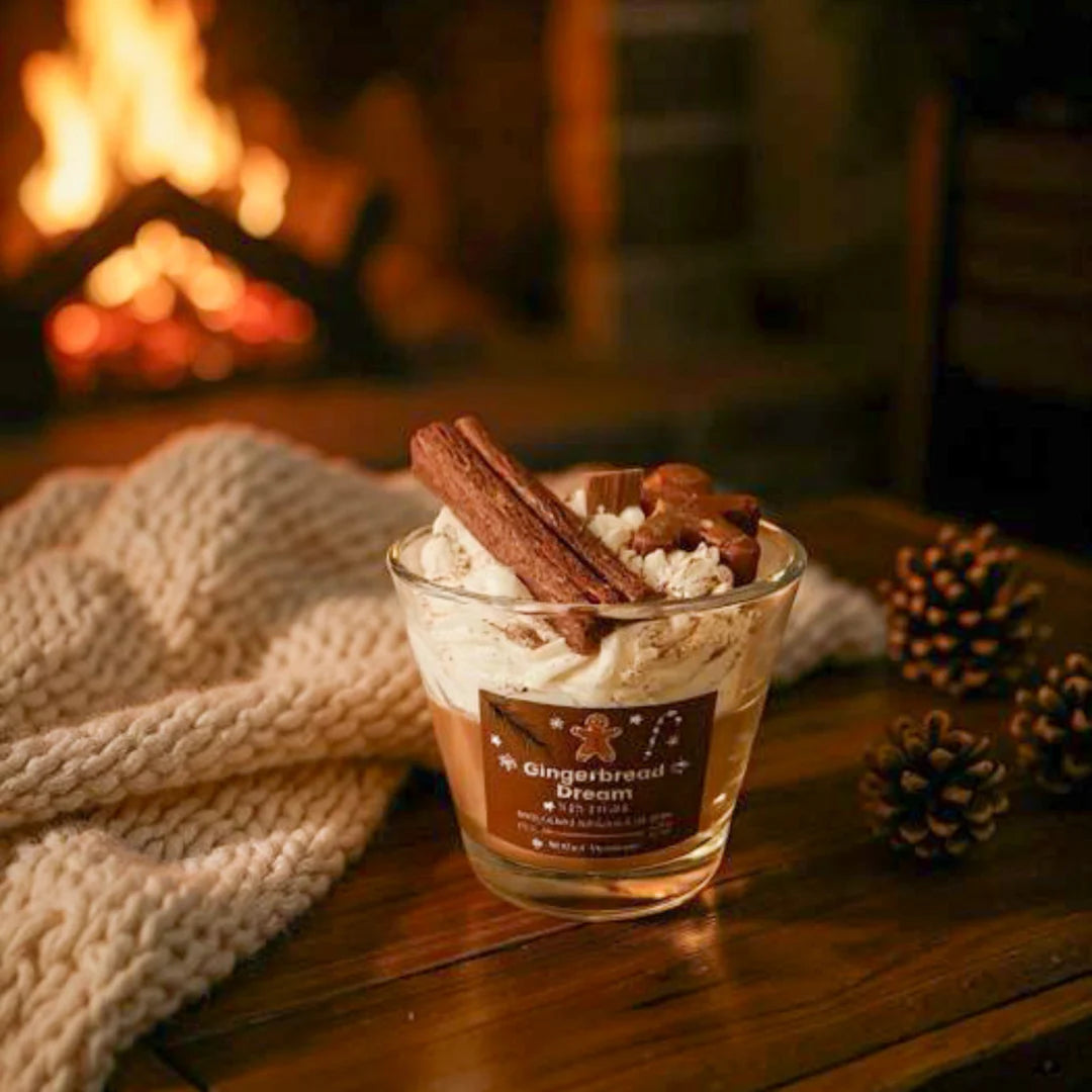 Lumânare decorativă Gingerbread Dream – cadou parfumat handmade Melted Moments