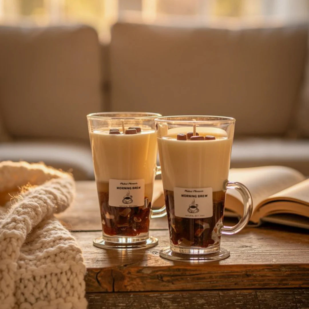 Lumânare Handmade Parfumată Cappuccino – 200g Ceară Naturală & Aromă Cafea