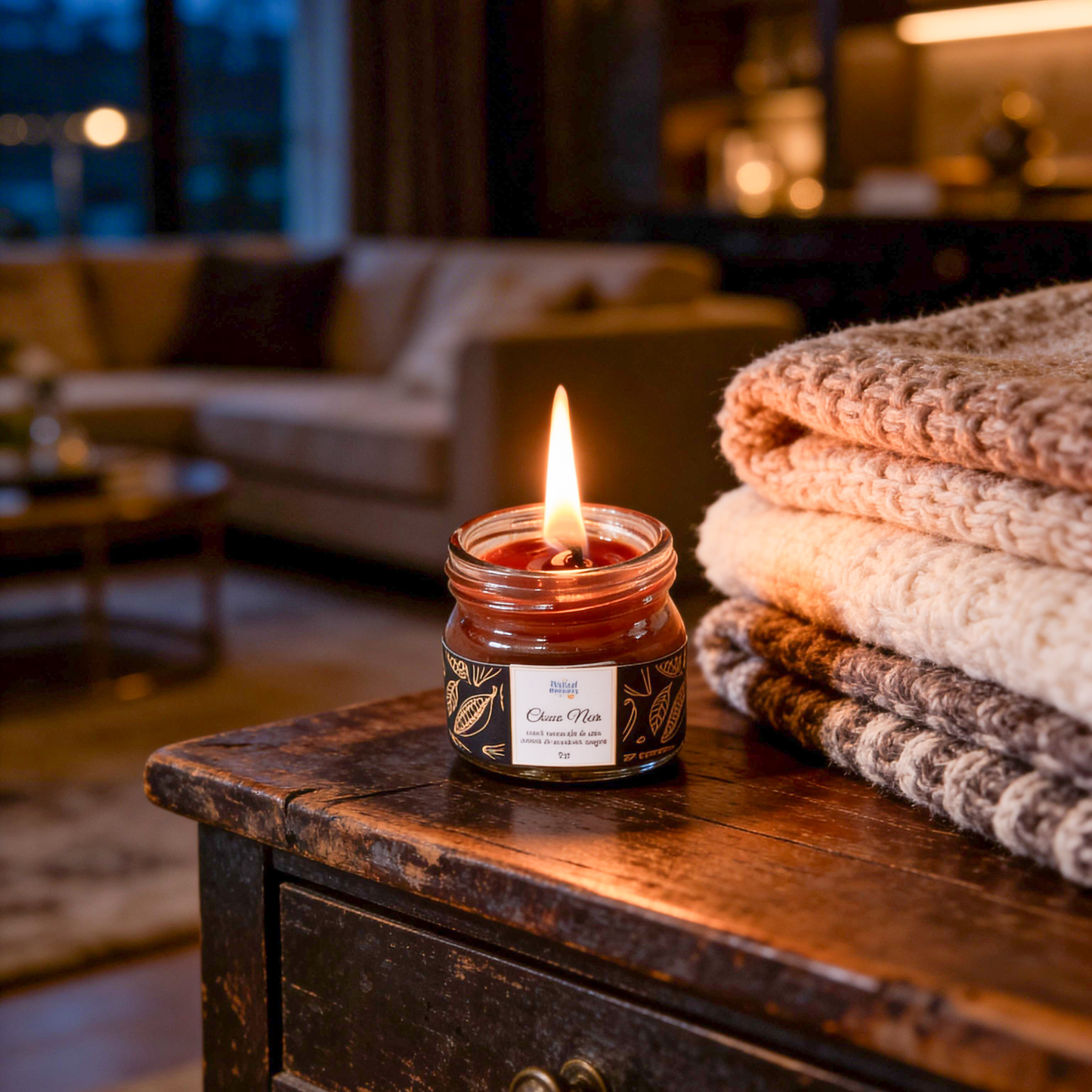 Lumânare Handmade Parfumată Choco Noir – Aromă de Ciocolată Neagră, 25g