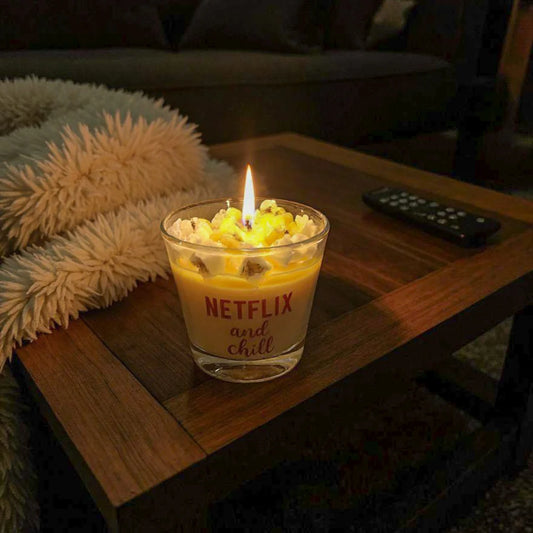 Lumânare Handmade Parfumată Popcorn – Ceară de Soia Naturală, Aromă de Porumb Caramelizat – 165g