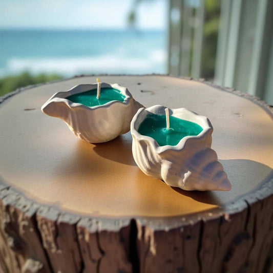 Lumânare Handmade Scoică de Mare – Aromă Fresh de Vară și Design Elegant