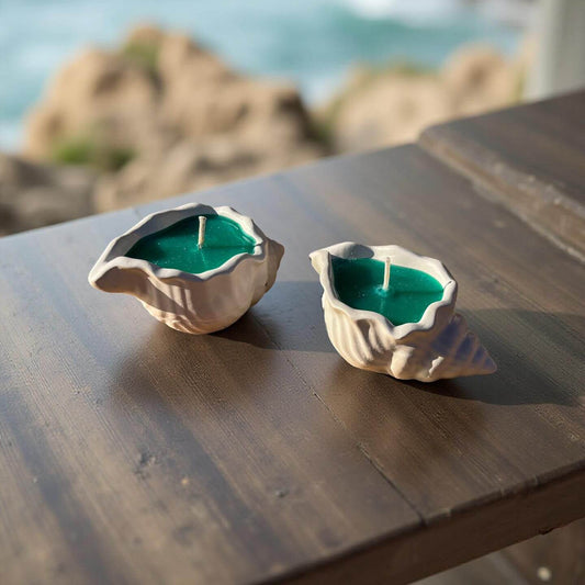 Lumânare Handmade Scoică de Mare – Aromă Fresh de Vară și Design Elegant