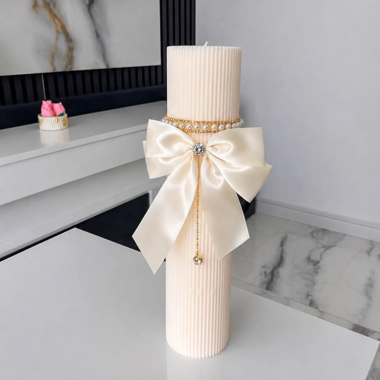 Set lumânări Elise Pearl pentru nuntă și botez