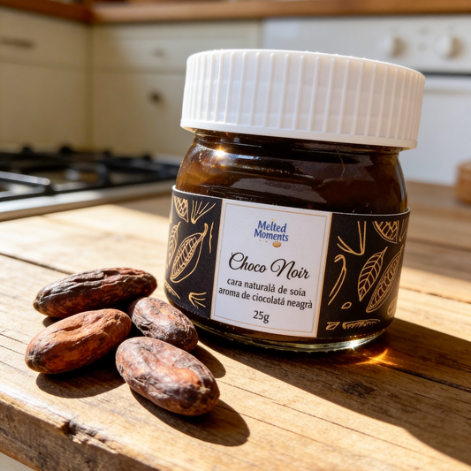 Lumânare Handmade Parfumată Choco Noir – Aromă de Ciocolată Neagră, 25g