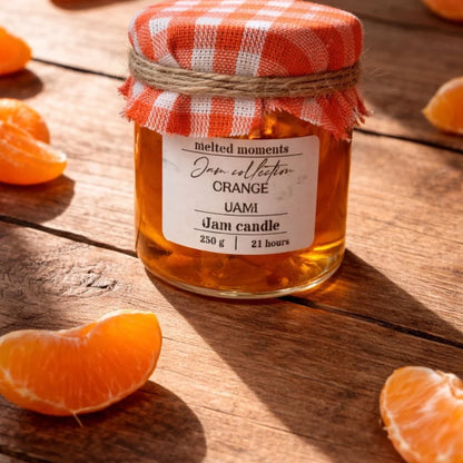 Lumânare Parfumată Handmade Gem de Portocale în Borcan – Aromă Dulce Citrice