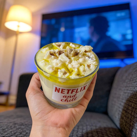 Lumânare Handmade Parfumată Popcorn – Ceară de Soia Naturală, Aromă de Porumb Caramelizat – 165g