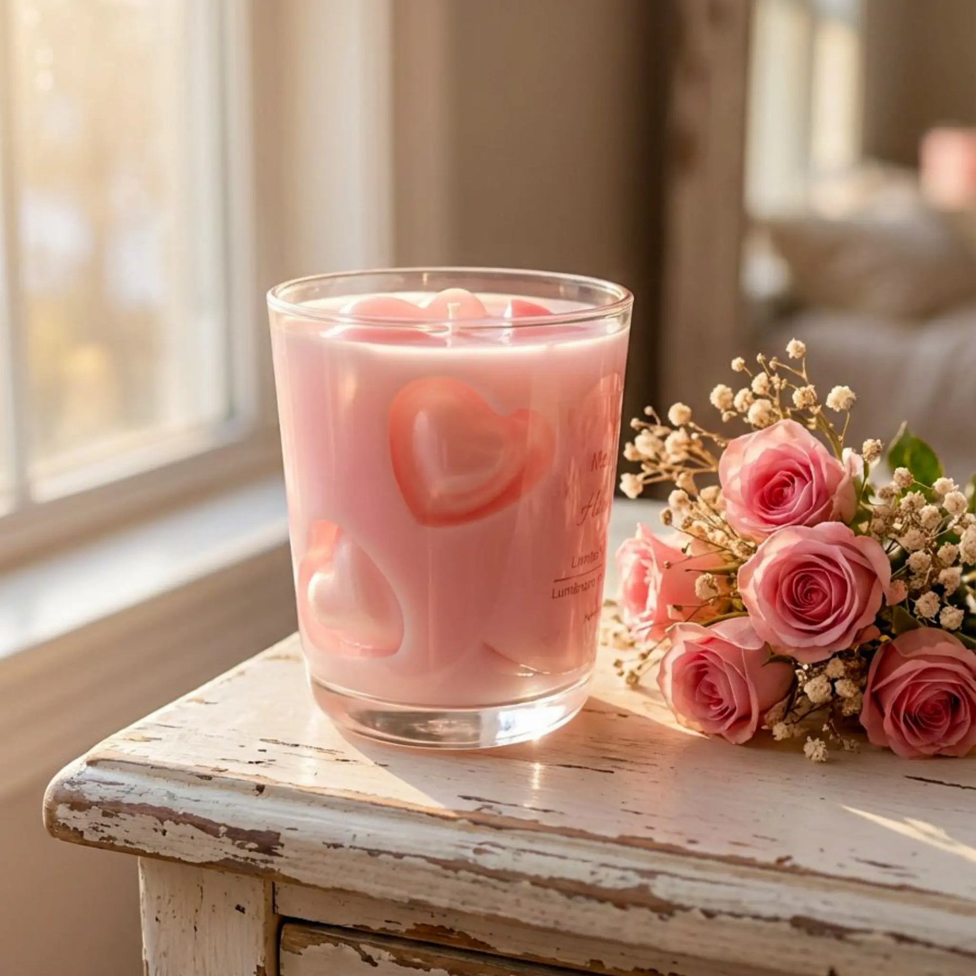 Lumânare parfumată handmade Heartbeat miere și lapte 190g Melted Moments