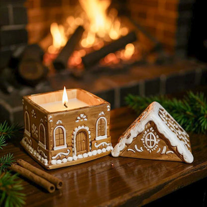 lumânare handmade parfumată căsuță din turtă dulce 100g portocală Melted Moments