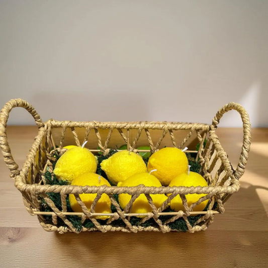 Set 6 Lumânări Parfumate Lămâie – Aromă Fresh, Handmade din Ceară Naturală, 420g