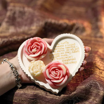 Decor inimă din ceară de soia cu mesaj personalizat 200g handmade