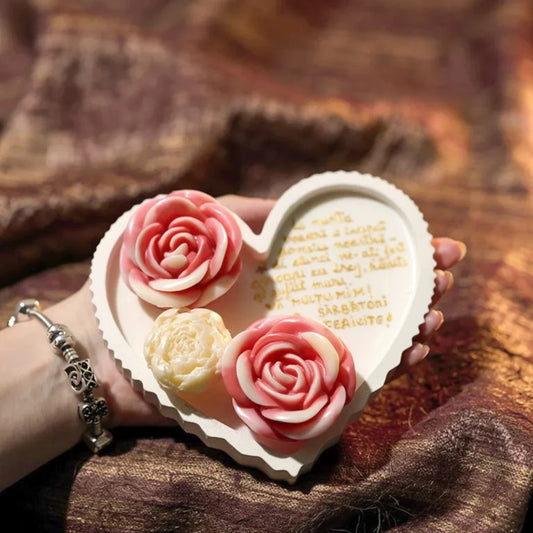 Decor inimă din ceară de soia cu mesaj personalizat 200g handmade