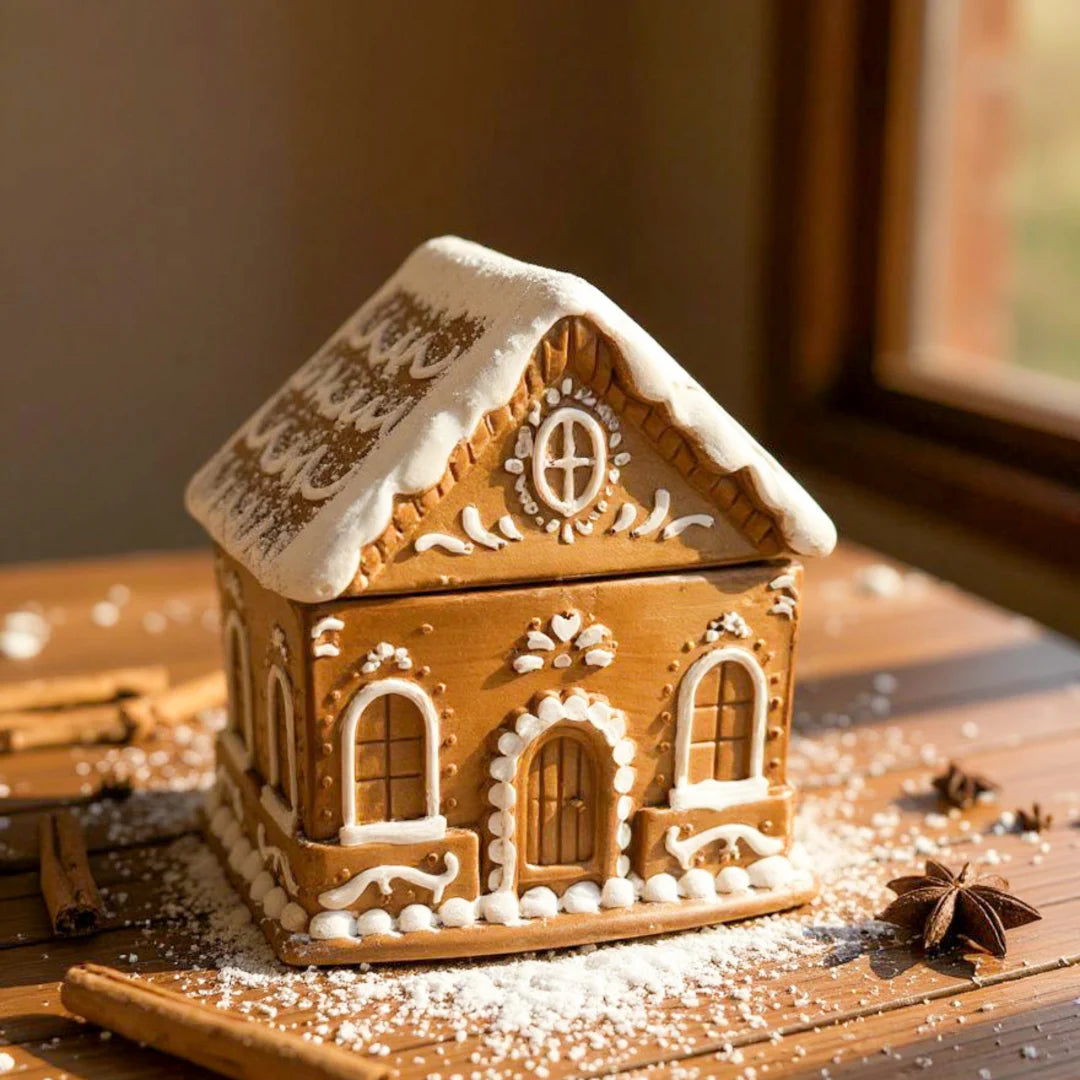 lumânare handmade parfumată căsuță din turtă dulce 100g portocală Melted Moments